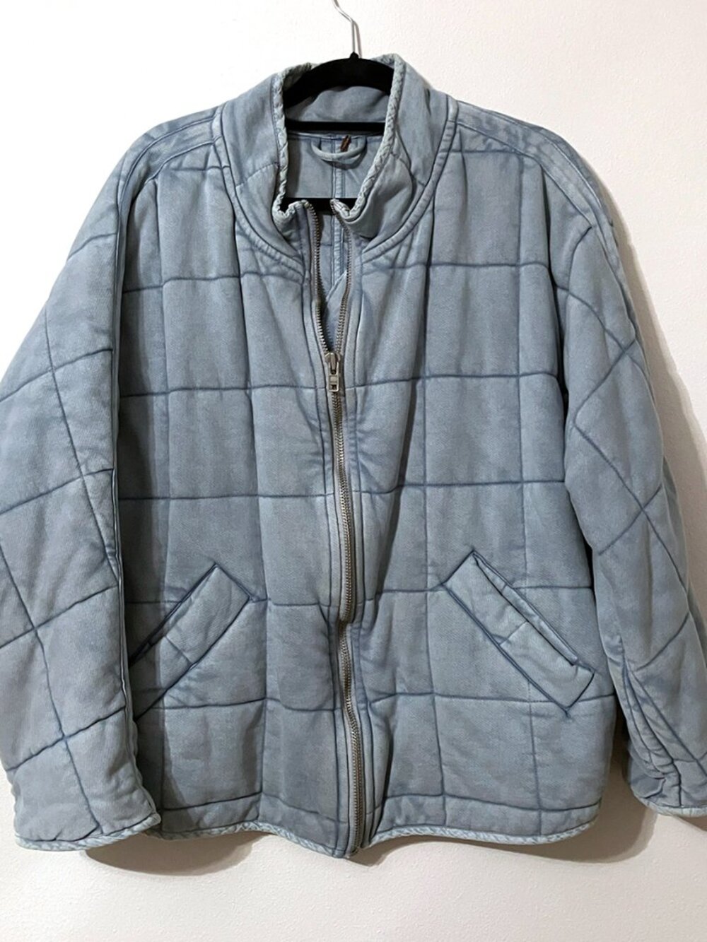 Free People Quilted Dolman Jacket, Wavy Waters | Size M - Picture 3 of 10